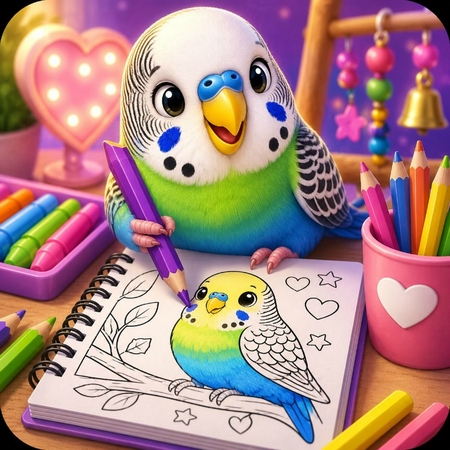 BTS Budgie Coloring Book Game