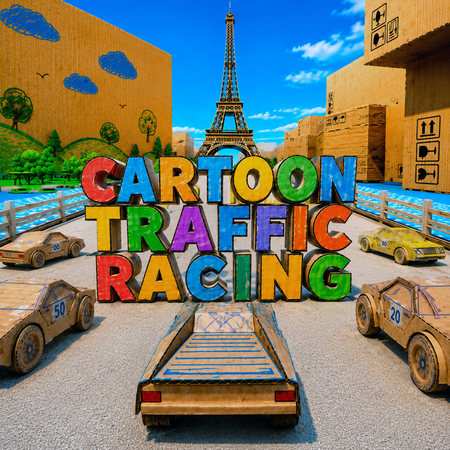 Cartoon Traffic Racing Paper Derby Game