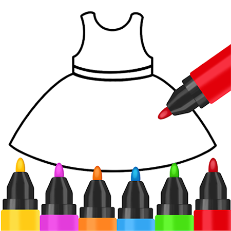 Coloring and Drawing Girls Game Game