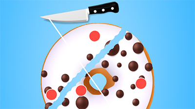 Donut Slicing - Jogue Donut Slicing Jogo Online