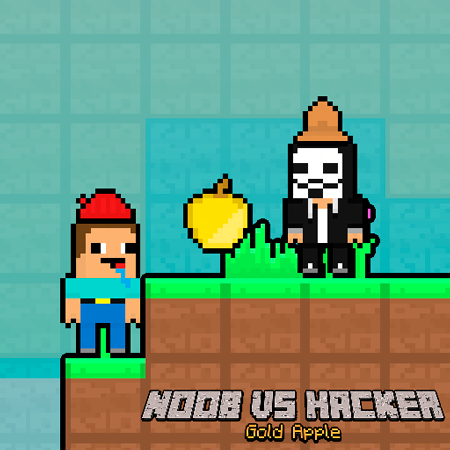 Noob vs Hacker Gold Apple Game