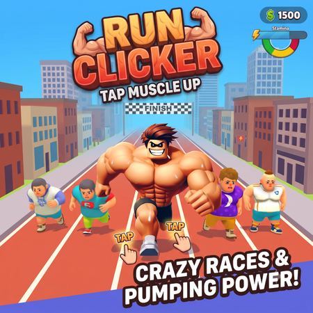 Run Clicker: Tap Muscle Up Game
