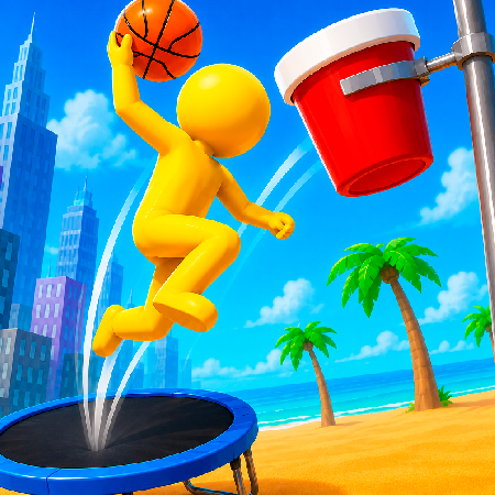 Trampoline Basketball 3D Game
