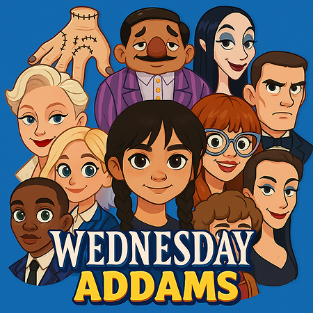 Wednesday Addams Merge Drop Puzzle